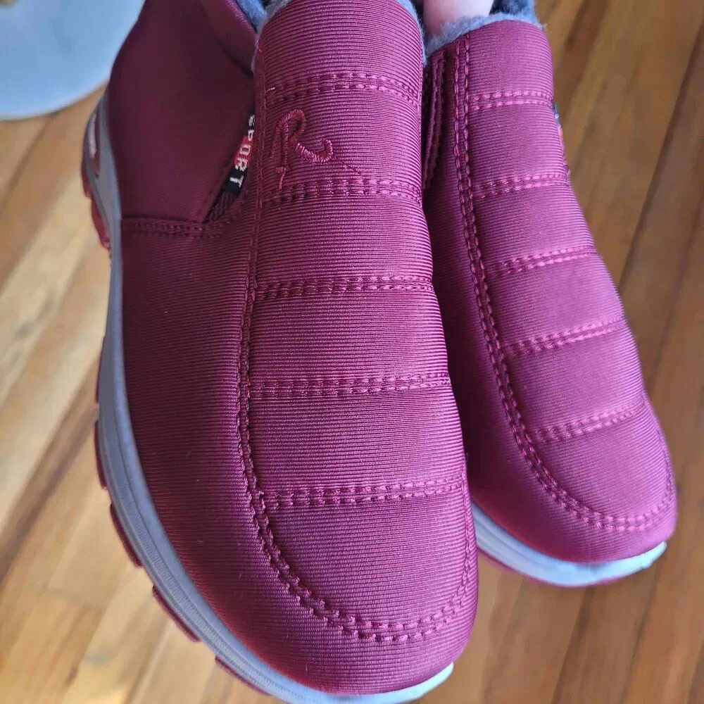 Burgundy Slip On Sneakers Size 36 (US 5.5-6) Women's Shoes New Without Box NWT